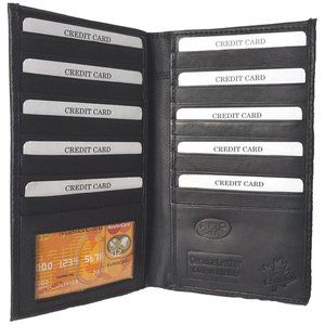 Genuine Cowhide Leather Coat / Breast Wallet RFID Black #4506